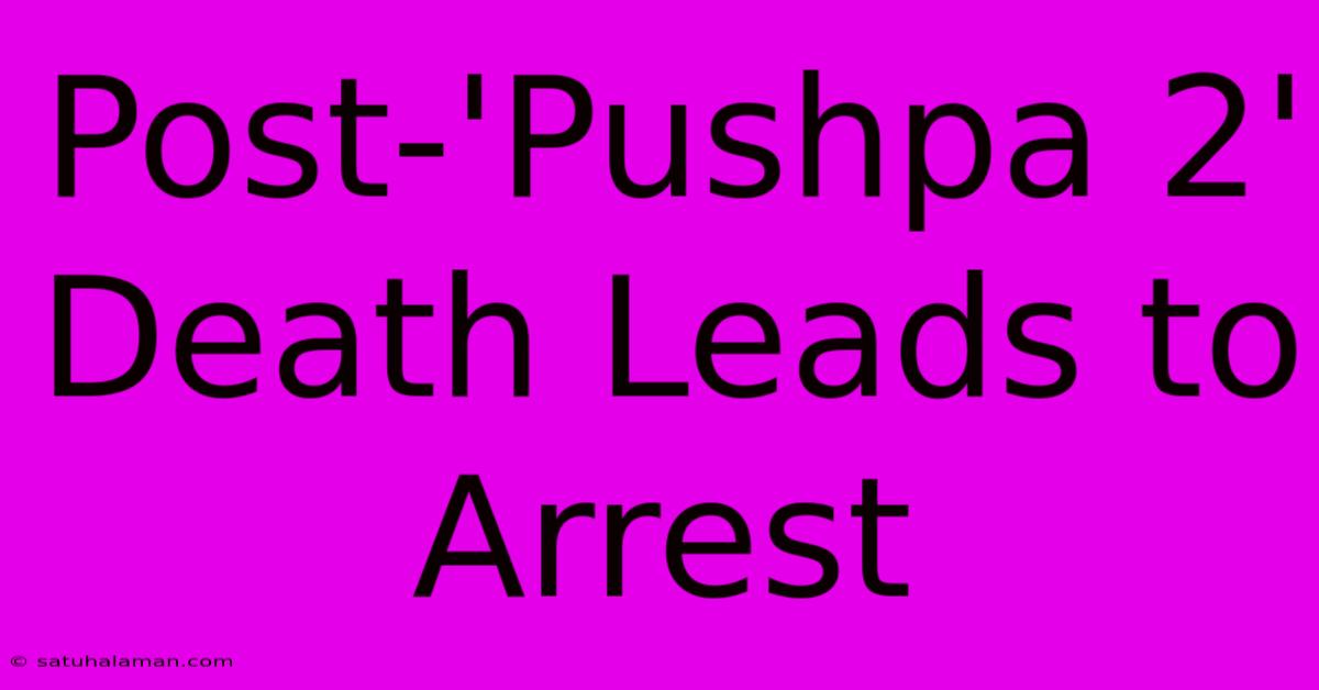 Post-'Pushpa 2' Death Leads To Arrest